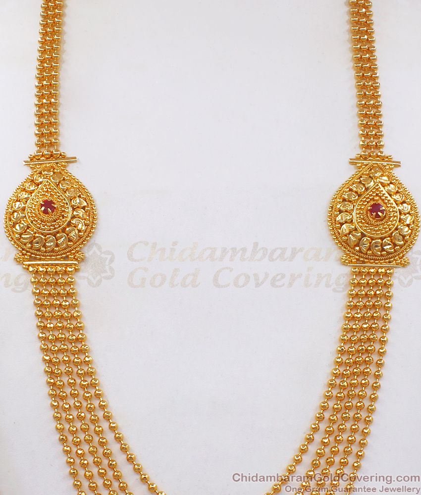 Gorgeous Gold Plated Layered Haaram Heart Shaped Side Pendant HR2264 Gorgeous Gold Plated Layered Haaram Heart Shaped Side Pendant HR2264
