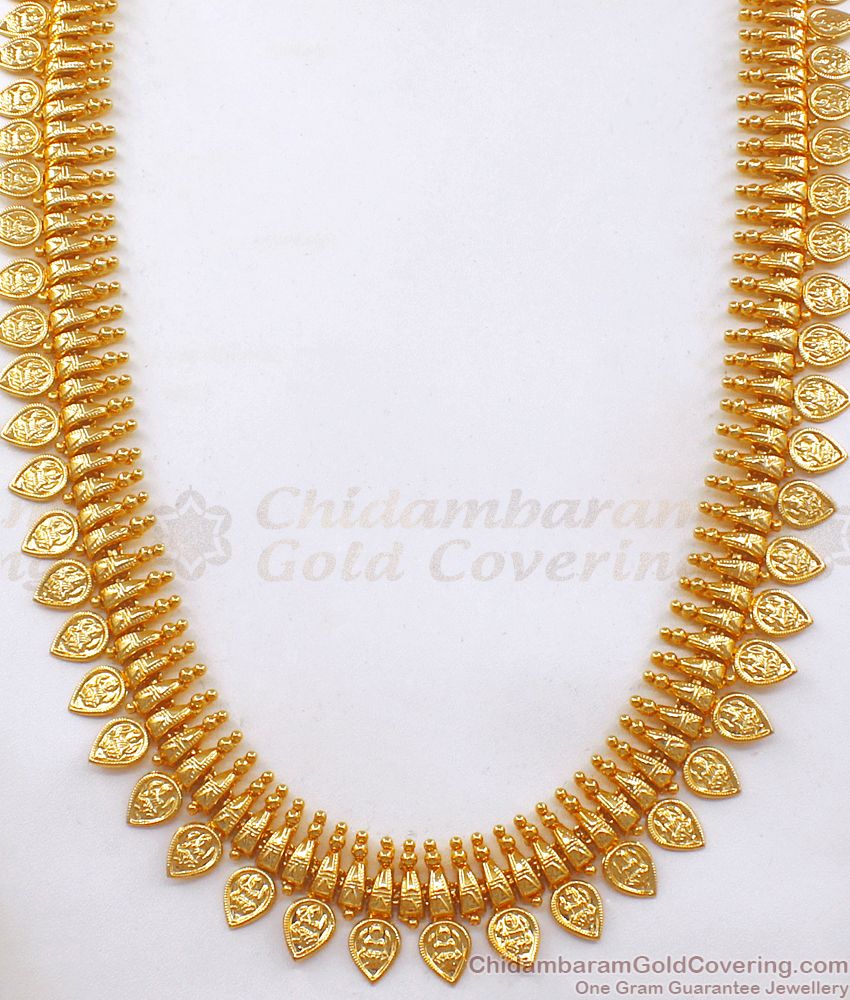Kerala Gold Haram With Lakshmi Kasu Mullaipoo Design HR2278