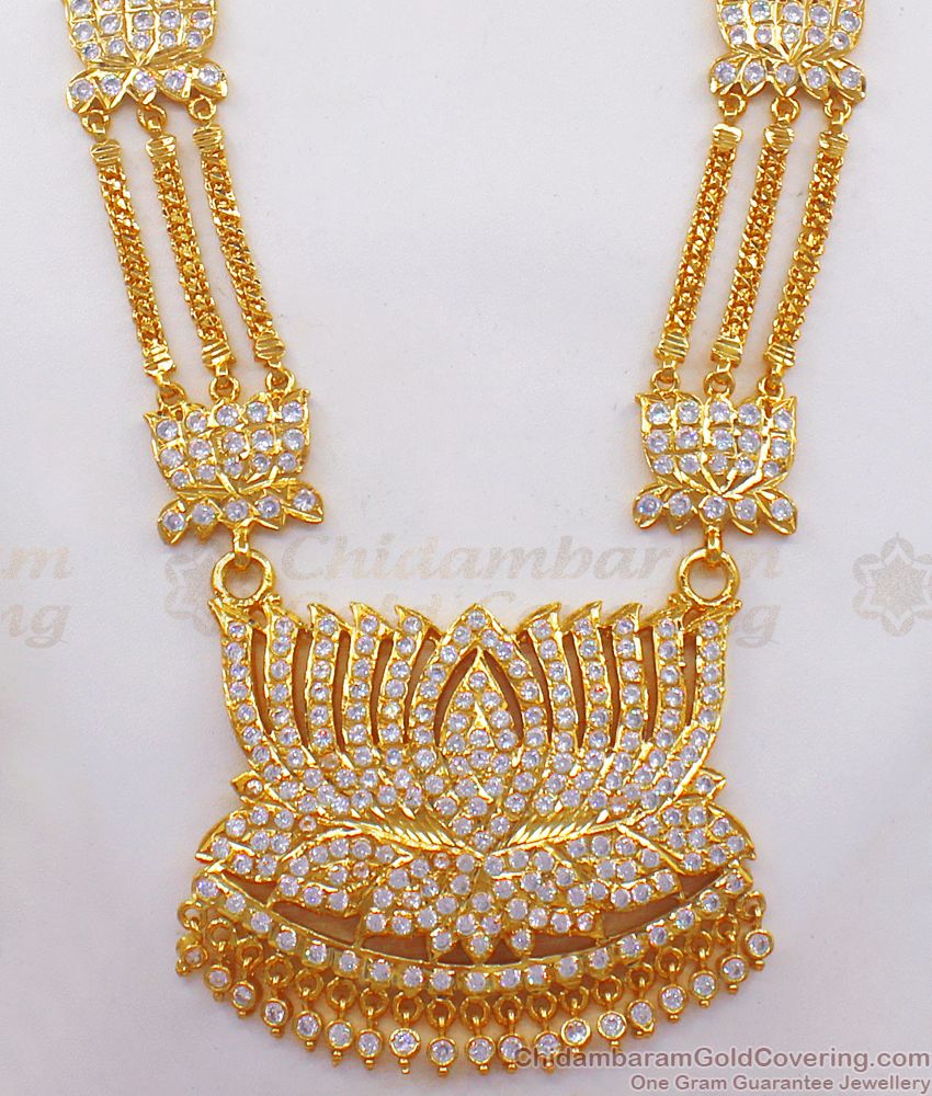 Grand Lotus Design Impon Haram Gati Jewelry For Wedding HR2283