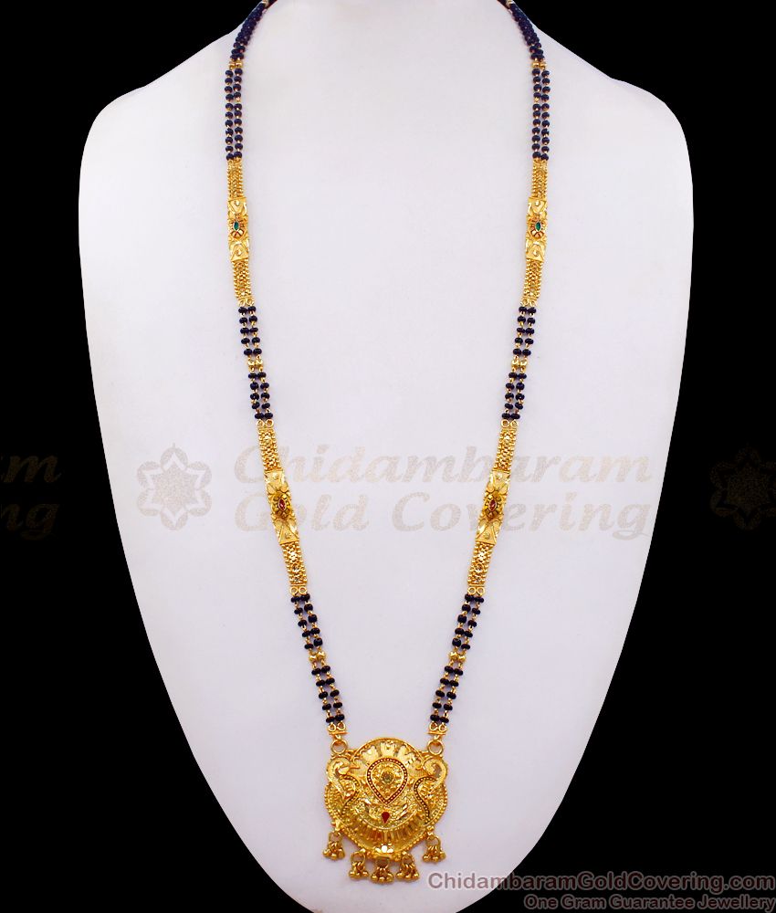 Two Line Gold Plated Mangalsutra Haram Shop Online HR2289