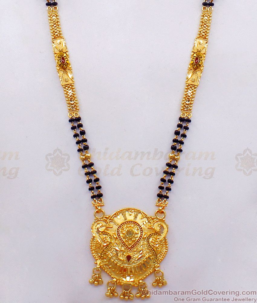 Two Line Gold Plated Mangalsutra Haram Shop Online HR2289