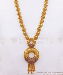 Buy Online 1 Gram Gold Plated Long Haram Bridal Wear HR2297 Buy Online 1 Gram Gold Plated Long Haram Bridal Wear HR2297