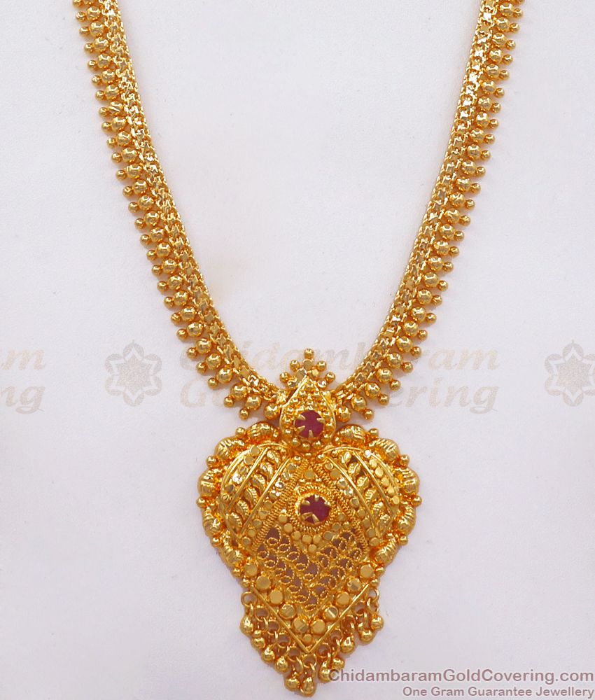 Buy Gold Plated Haram Design South Indian Jewelry HR2299