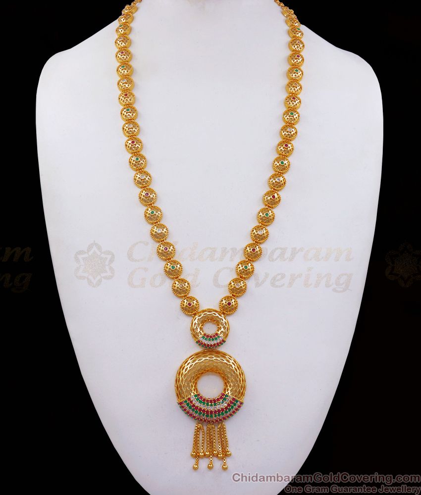 Buy Online Multi Stone Gold Plated Haram Festive Collection HR2304