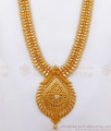 Grand Gold Plated Haram With Single White Stone HR2314