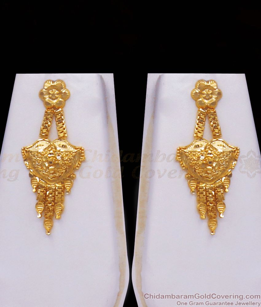 Attractive Forming Gold Haaram Earring Bridal Combo Set HR2316