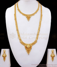 Stunning Bridal Wear Gold Forming Haram Combo With Enamel Pattern HR2325