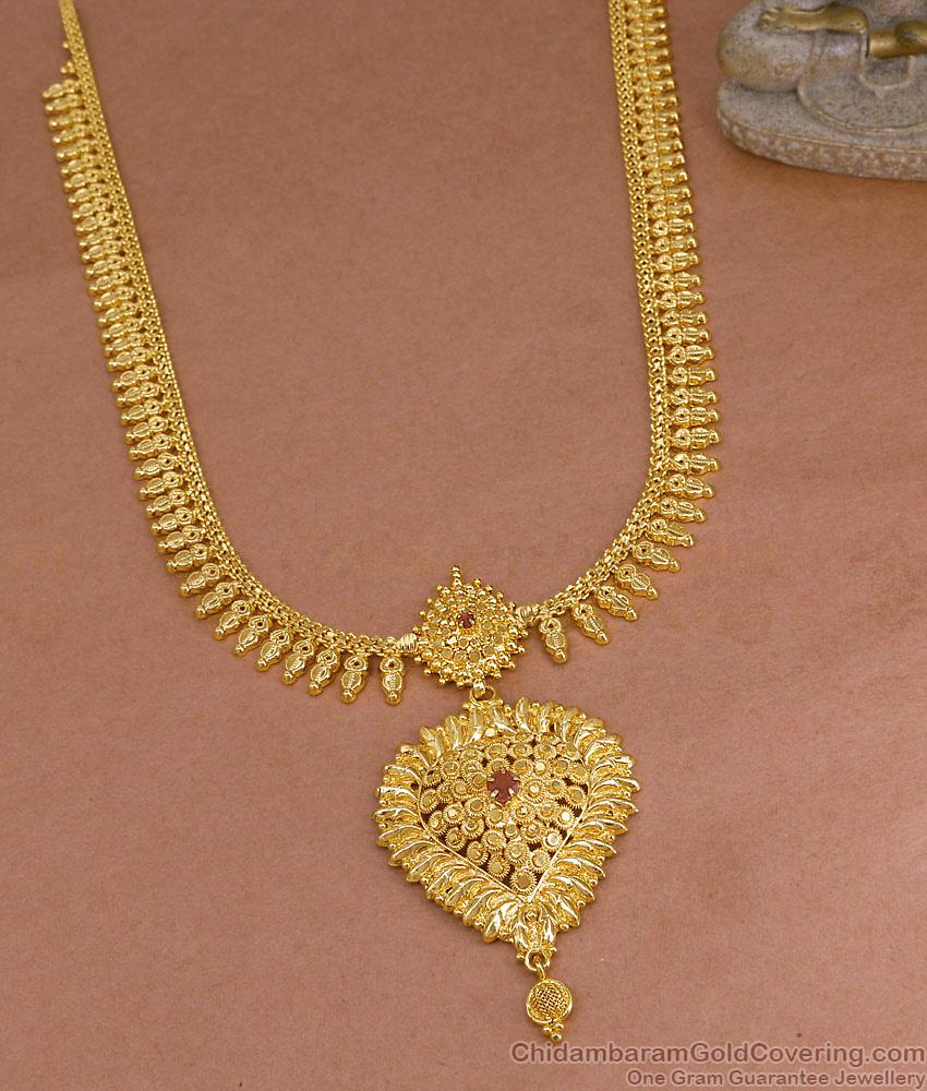 Gorgeous Heart Pattern Gold Imitation Haram Ruby Stone HR2348