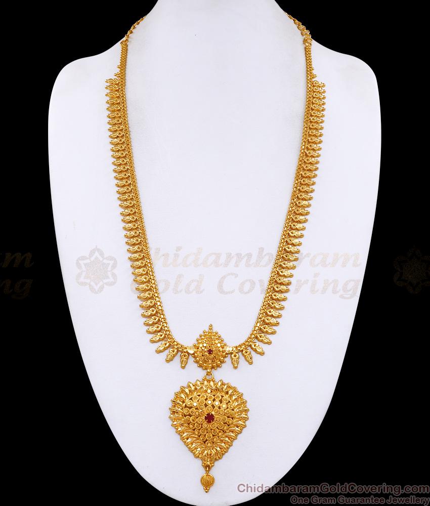 Gorgeous Heart Pattern Gold Imitation Haram Ruby Stone HR2348