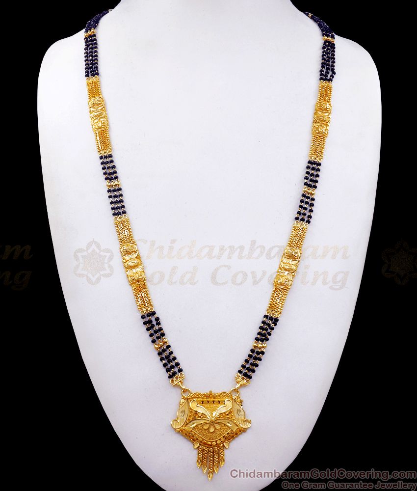 Two Gram Gold Mangalsutra Forming Haram 3 Line Design HR2354