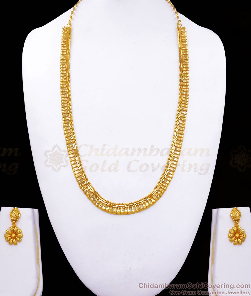 Plain Real Gold Pattern Haram Earring Combo Forming Collection HR2365