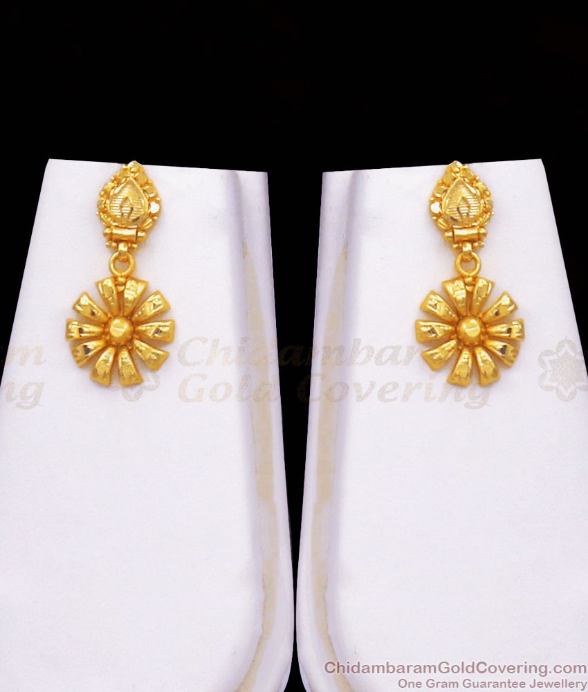 Plain Real Gold Pattern Haram Earring Combo Forming Collection HR2365