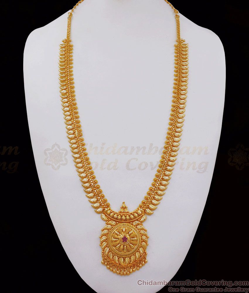 Beautiful 1 Gram Gold Haram Mullaipoo pattern Bridal Wear For Women HR2375 Beautiful 1 Gram Gold Haram Mullaipoo pattern Bridal Wear For Women HR2375