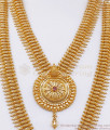 Grand Bridal Set One Gram Gold Haram Necklace Combo Collections HR2390