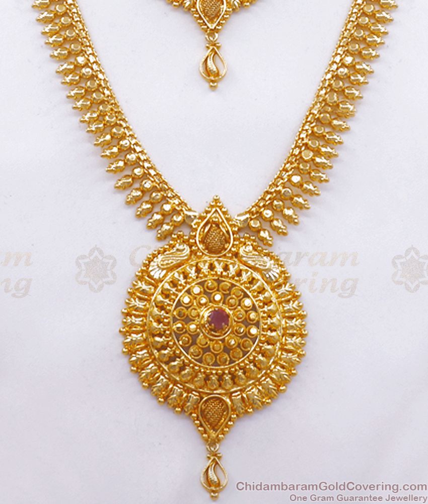 1 Gram Gold Haram Necklace Peacock Dollar Design Shop Online HR2395