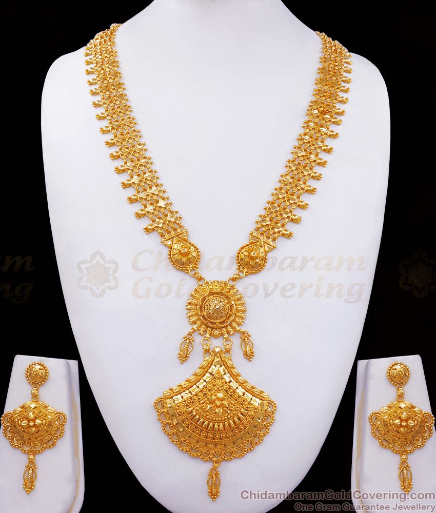 30 Inch Long Forming Grand Two Gram Gold Haram Bridal Collection HR2403