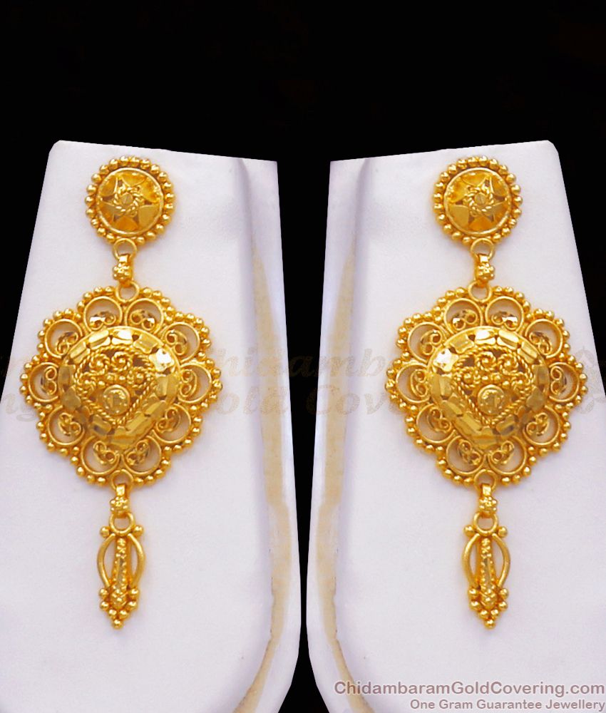 Two Gram Gold Haram Bridal Wear For Women With Earring Combo HR2404