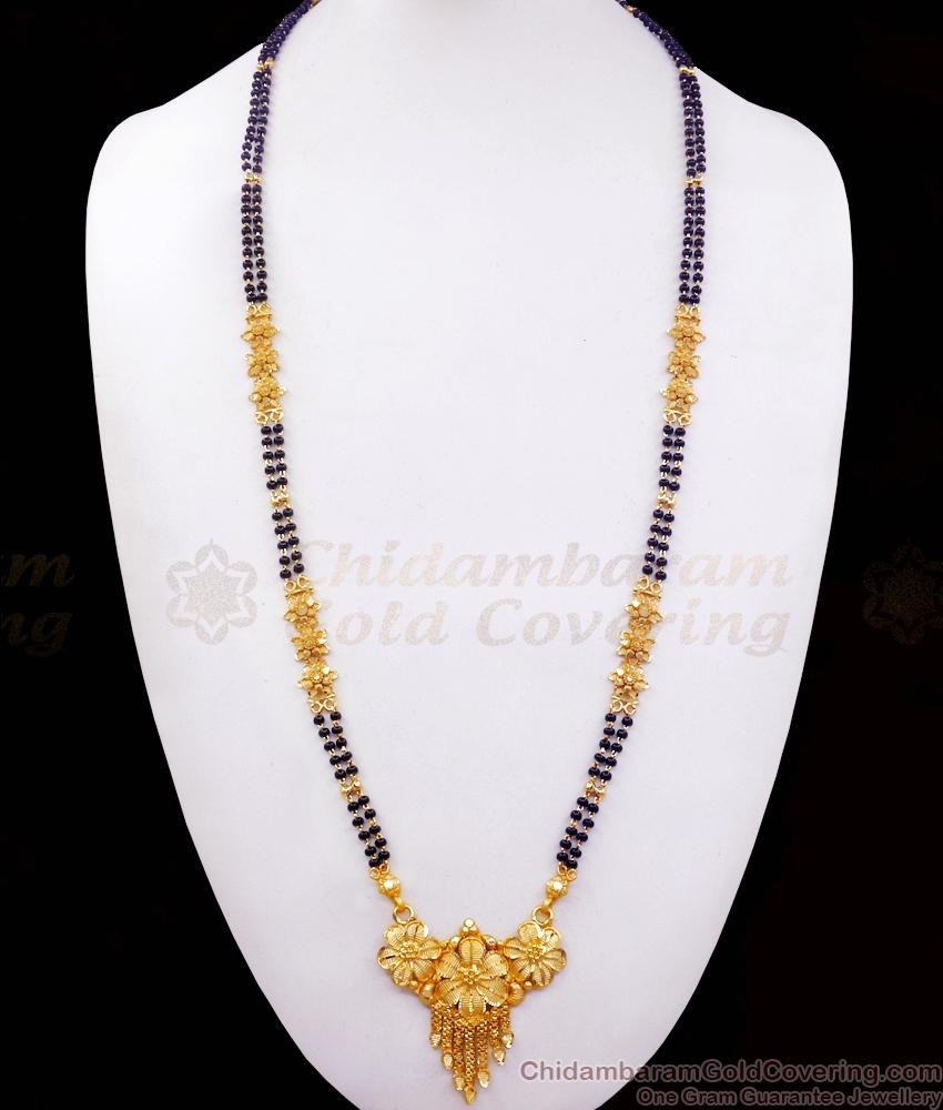 30 Inch Long 2 Gram Gold Mangalsutra Black Bead Haram Shop Online HR2409