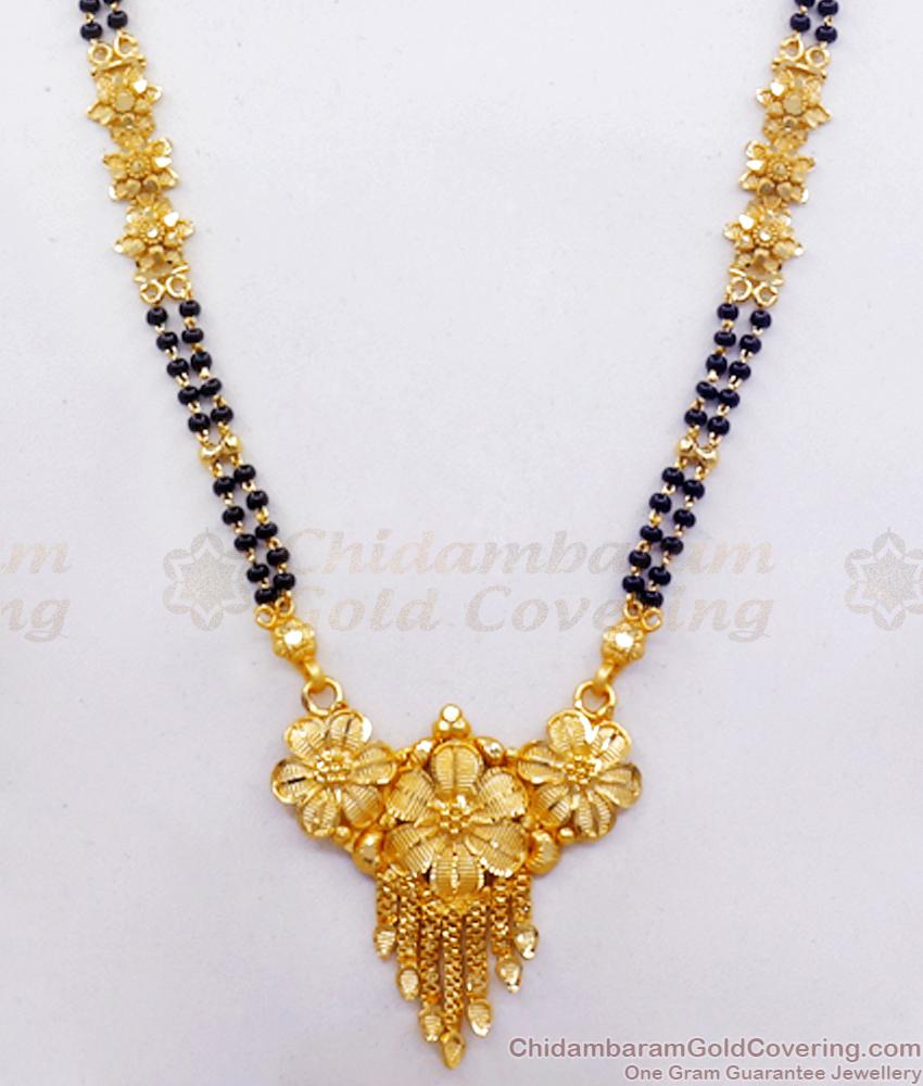 30 Inch Long 2 Gram Gold Mangalsutra Black Bead Haram Shop Online HR2409