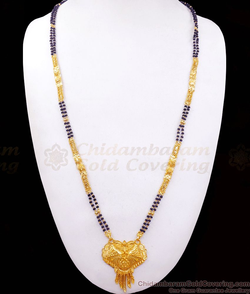 Latest Black Beaded Gold Forming Mangalsutra Haram Shop Online HR2415