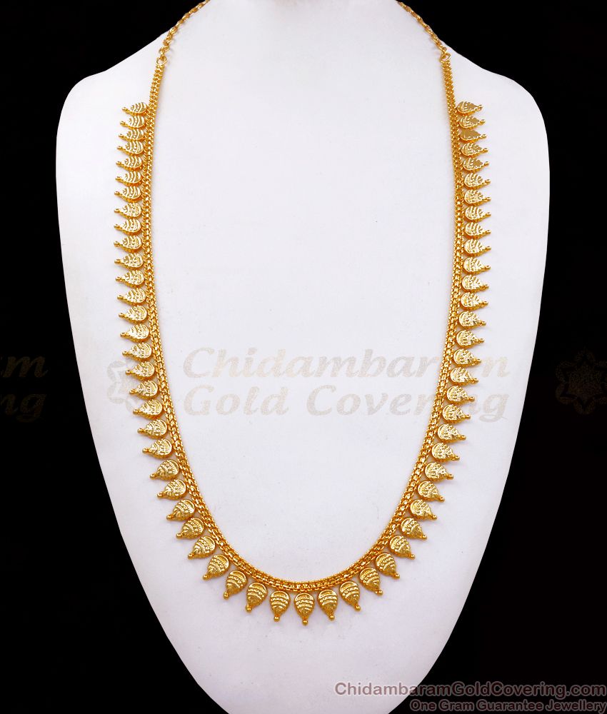 Leaf Pattern Gold Tone Haaram Plain Kerala Jewelry Collection HR2426