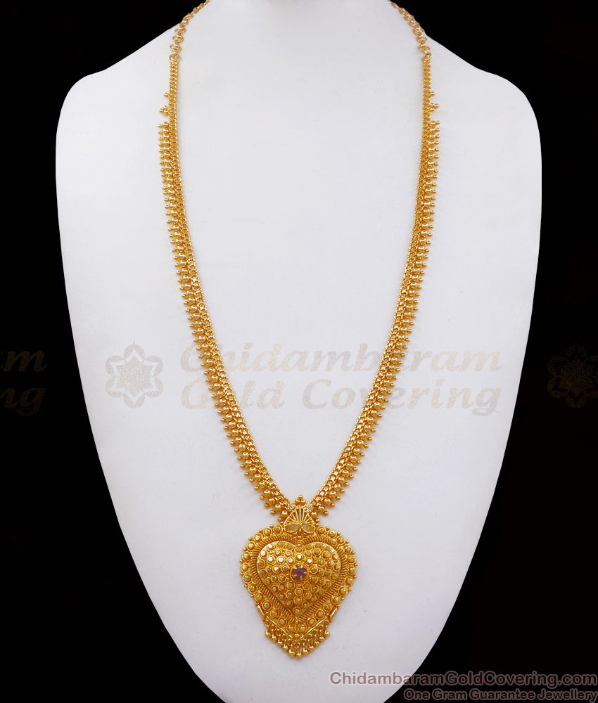 Heart Design One Gram Gold Haram for Marriage and Engagements HR2437