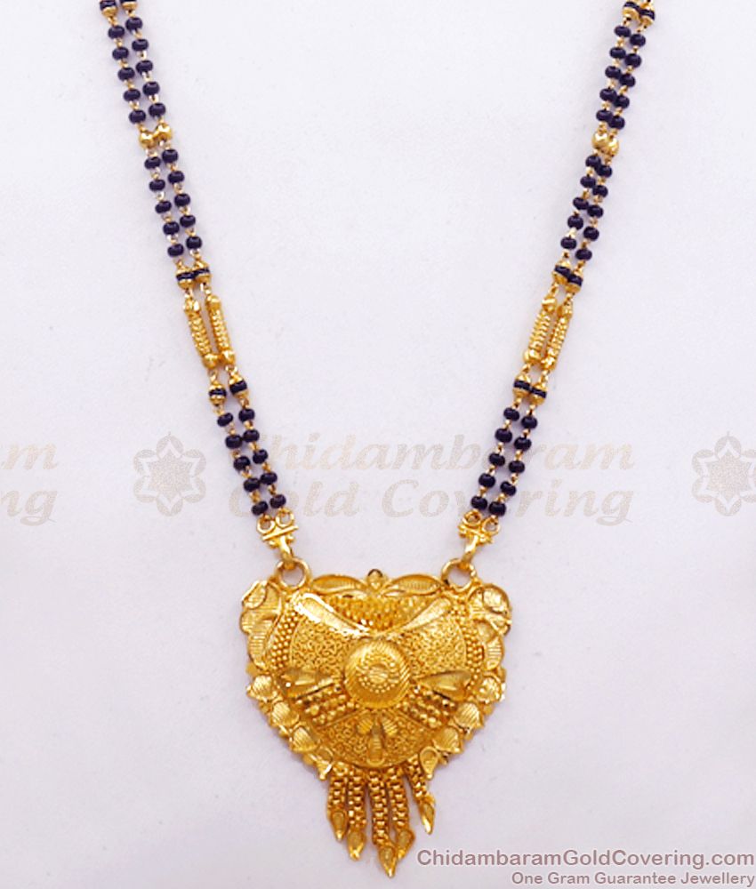 30 Inches Long Two Gram Gold Mangalsutra Married Womens Traditional Wear HR2449