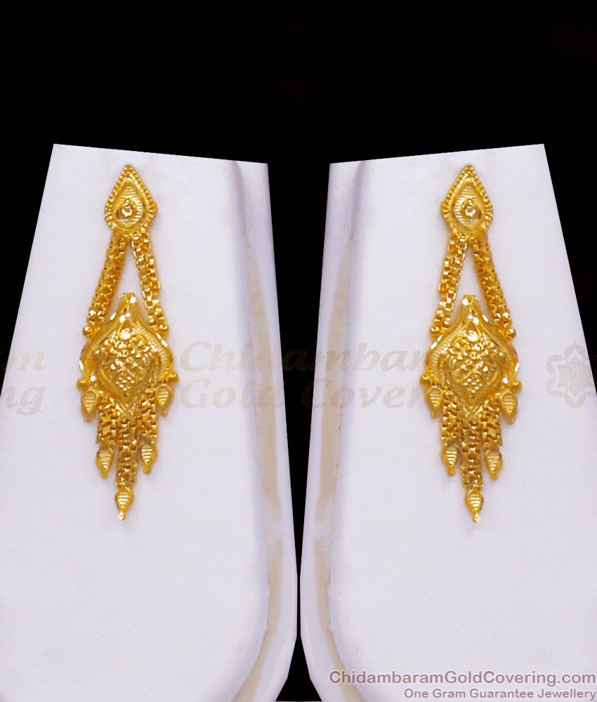 Beautiful Bridal Wear Forming Real Gold Tone Haaram Earring Combo HR2455