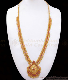 High Quality One Gram Haram Grand Ruby Stone Earring Combo Set HR2457 High Quality One Gram Haram Grand Ruby Stone Earring Combo Set HR2457