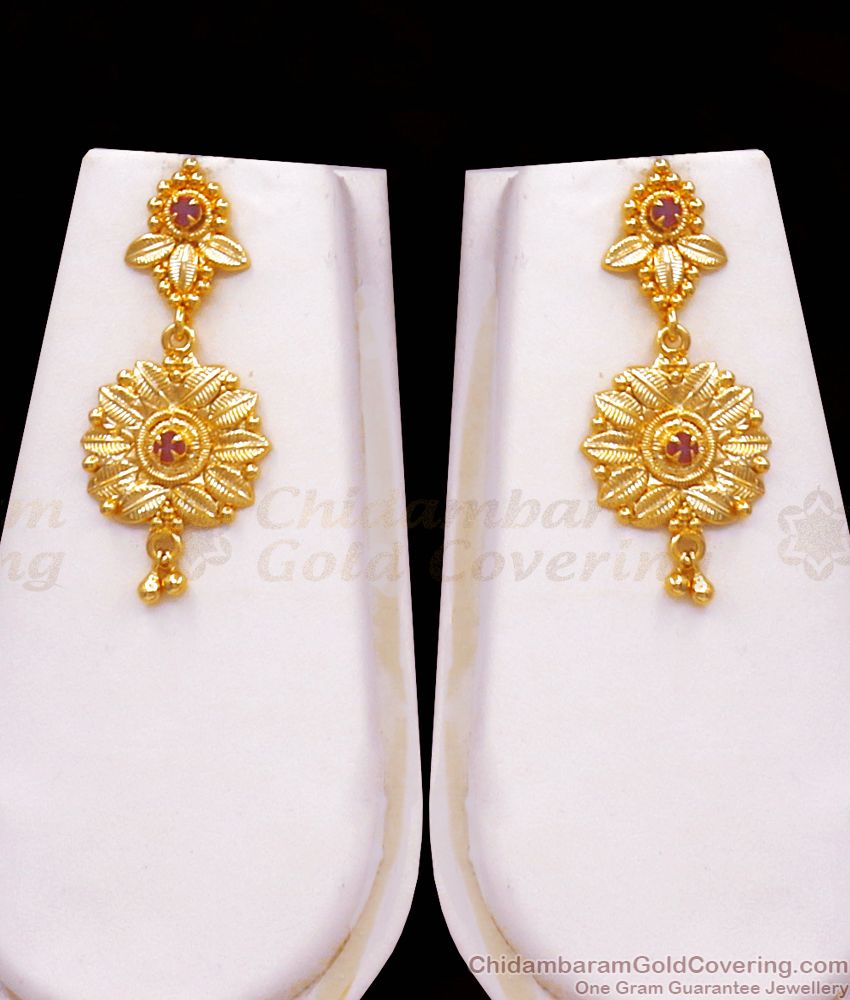 Grand Bridal Gold Haaram Earring Combo Kerala Mullai Pattern HR2459