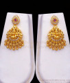 1 Gram Gold Haram Lakshmi Pattern Kemp Jewelry Earring Combo HR2460