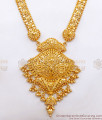 916 Gold Pattern Grand Forming Bridal Haram Necklace Set Online HR2464