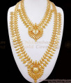 Luxurious  22K Gold Plated Kerala Bridal Haram Necklace Mullaipoo Pattern HR2465