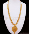Kerala Haram Design Single Ruby Stone Long Necklace Shop Online HR2470