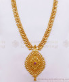 Kerala Haram Design Single Ruby Stone Long Necklace Shop Online HR2470