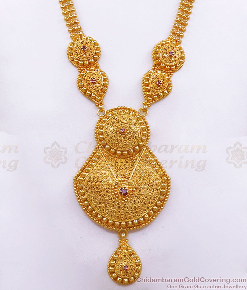 Heavy One Gram Gold Arabic Design Haaram Bridal Jewelry For Women HR2472