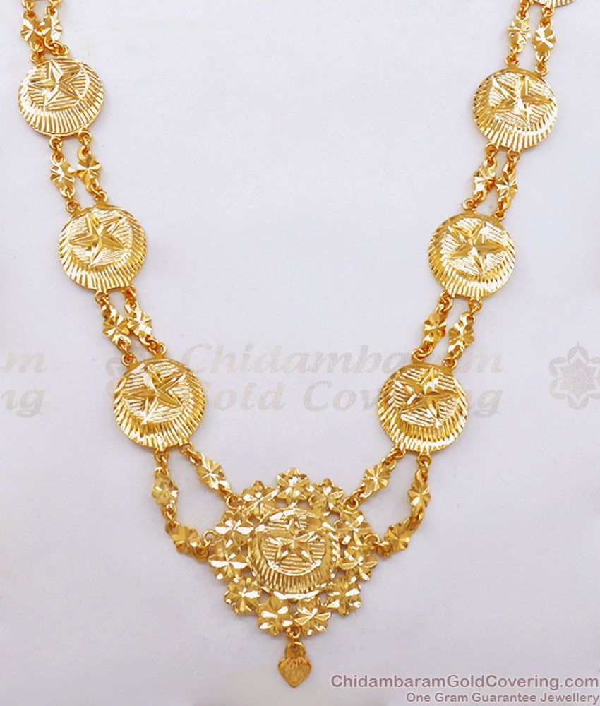 One Gram Gold Bridal Haram Islamic Governor Malai Design HR2475