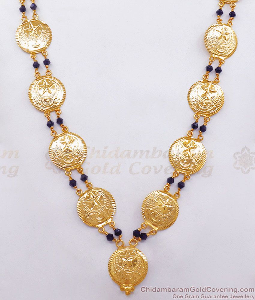 Black Beads Galsar Chain Gold Plated Haaram Shop Online HR2477
