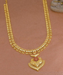 Grand Gold Mullaipoo Bridal Haram Ruby Stone Design Shop Online HR2478