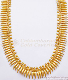 Matt Finish Two Gram Gold Haram Mullaipoo Design Forming Jewelry HR2482 Matt Finish Two Gram Gold Haram Mullaipoo Design Forming Jewelry HR2482