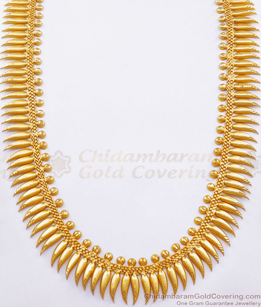 Matt Finish Two Gram Gold Haram Mullaipoo Design Forming Jewelry HR2482