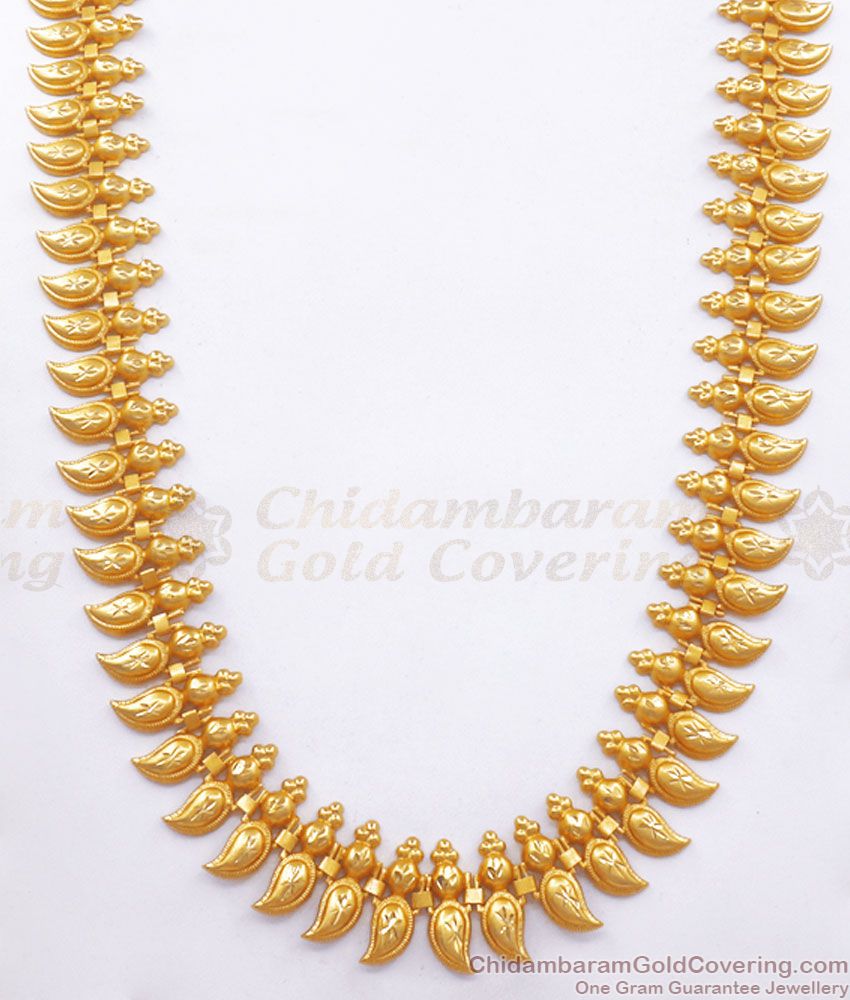 Matt Finish Forming Gold Kerala Haram Mango Design Shop Online HR2483