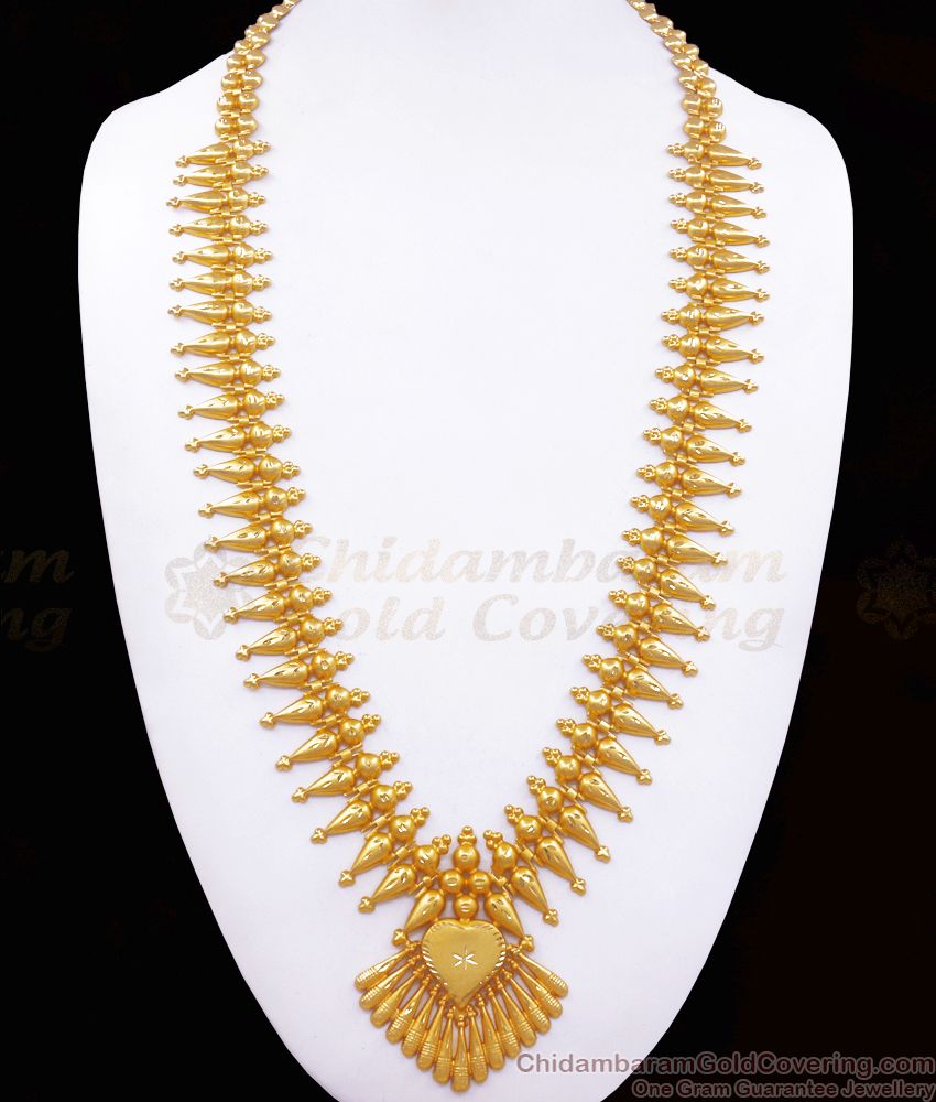 Full Matt Finish Two Gram Gold Mullaipoo Haram Kerala Bridal Jewelry Online HR2485