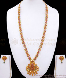 Beautiful Bridal Gold Haram Earring Combo Multi Kemp Stone Design HR2505 Beautiful Bridal Gold Haram Earring Combo Multi Kemp Stone Design HR2505