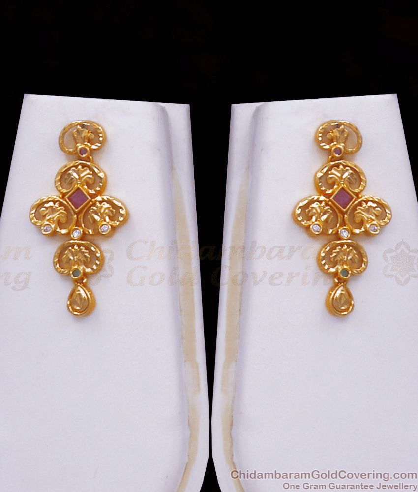 Bridal Wear Gold Haram Srilankan Design Earring Combo Shop Online HR2507