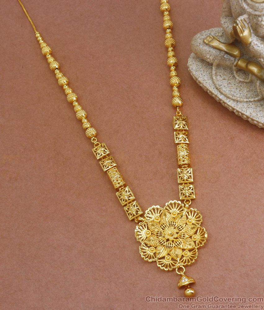 Simple Gold Plated Haram Floral Design Gold Jewelry HR2510