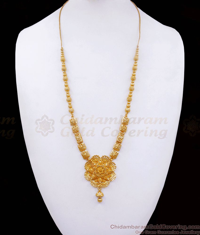 Simple Gold Plated Haram Floral Design Gold Jewelry HR2510