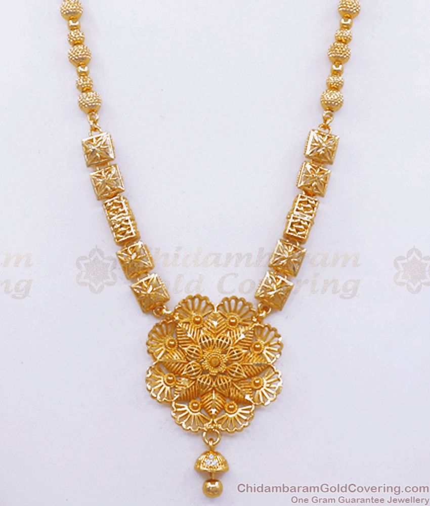 Simple Gold Plated Haram Floral Design Gold Jewelry HR2510