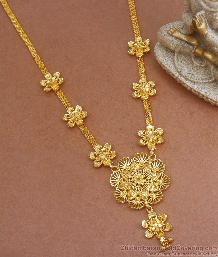 Beautiful One Gram Gold Haram 8 Petal Flower Design HR2513