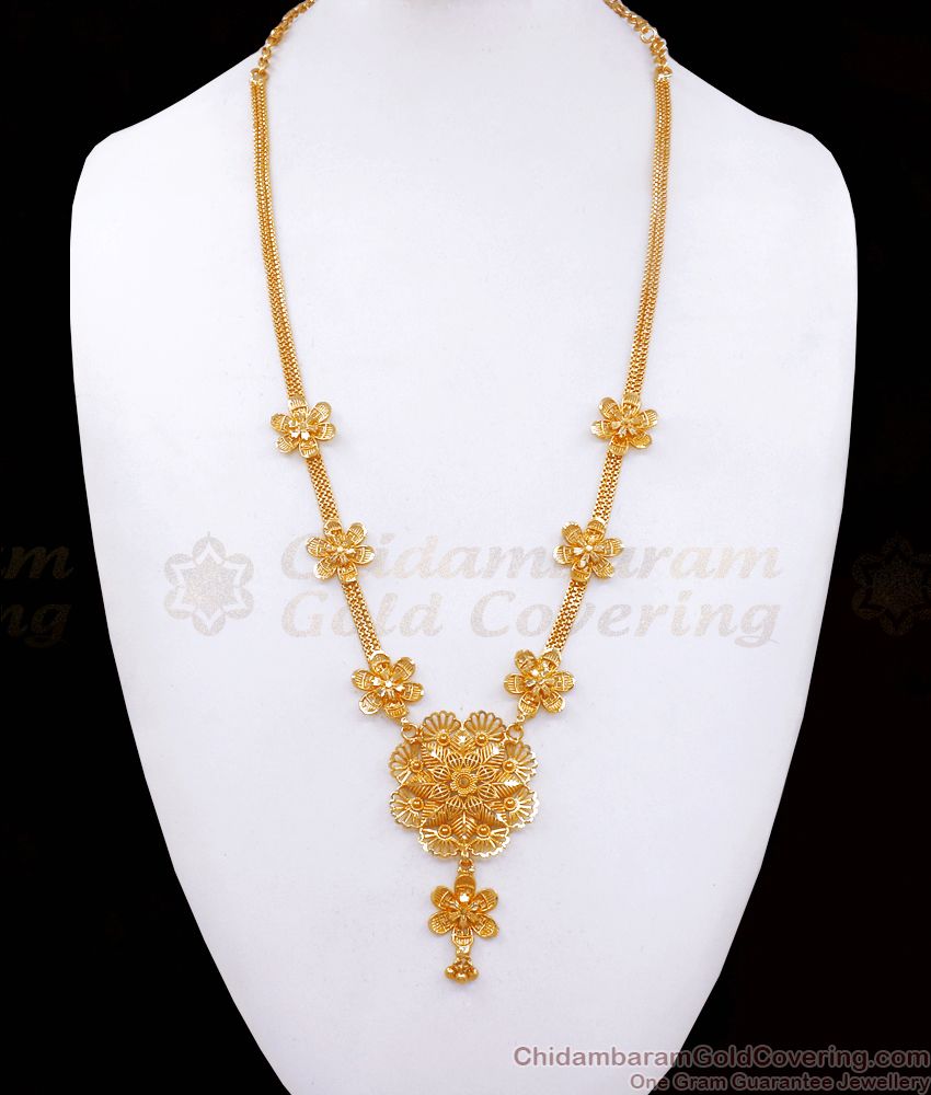 Beautiful One Gram Gold Haram 8 Petal Flower Design HR2513